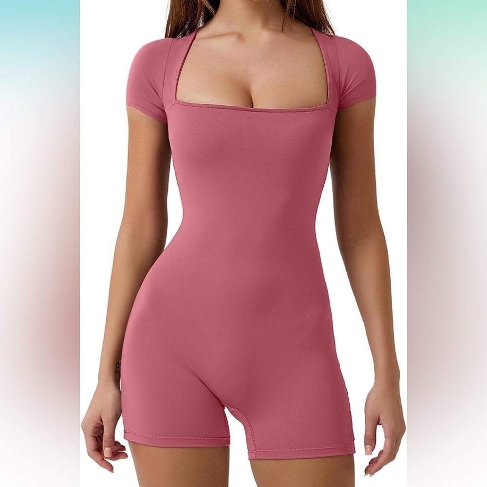 Women's Pink Short Sleeve Bodysuit